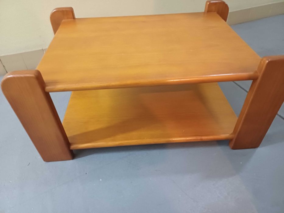 Mesa de apoio para sala de estar - madeira maciça - pinho mel