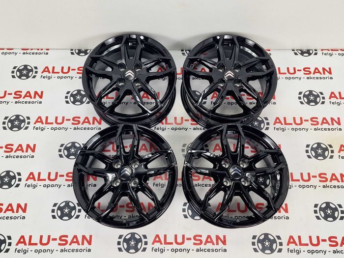 NOWE oryginalne alufelgi CITROEN 16" 4x108 C2 C3 C4 Berlingo - Czarny