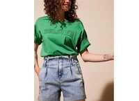 Bluzka Bon prix t shirt r.48 oversize zielona