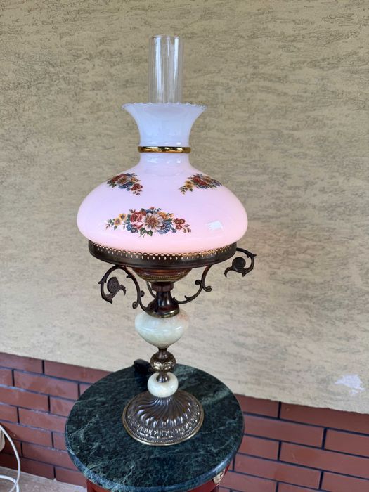 klosz szklany lampa stołowa stylowa alladyn jak naftowa alabaster