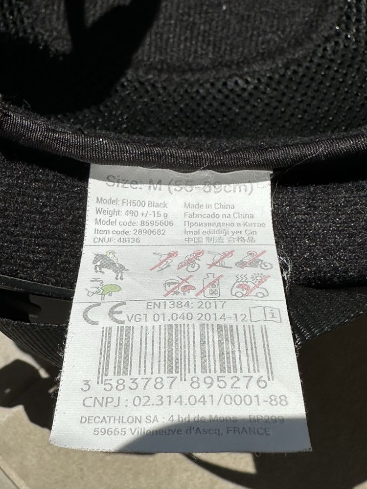 Kask jeździecki Fouganza 500 czarny rozmiar M (55-59 cm)