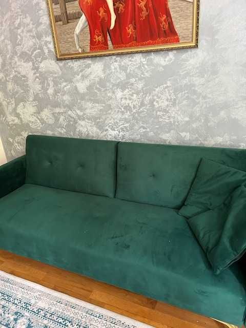 Sofa welurowa zielona