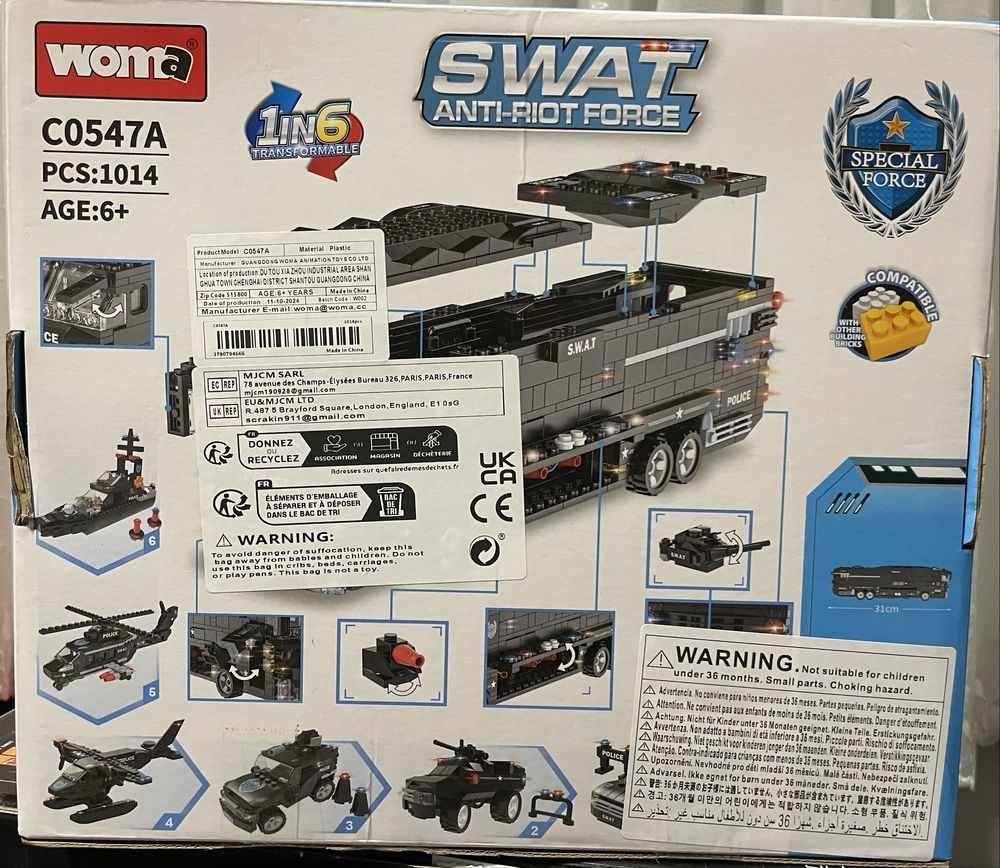 Klocki Woma Swat Anti-Riot Force 1in6 1014pcs