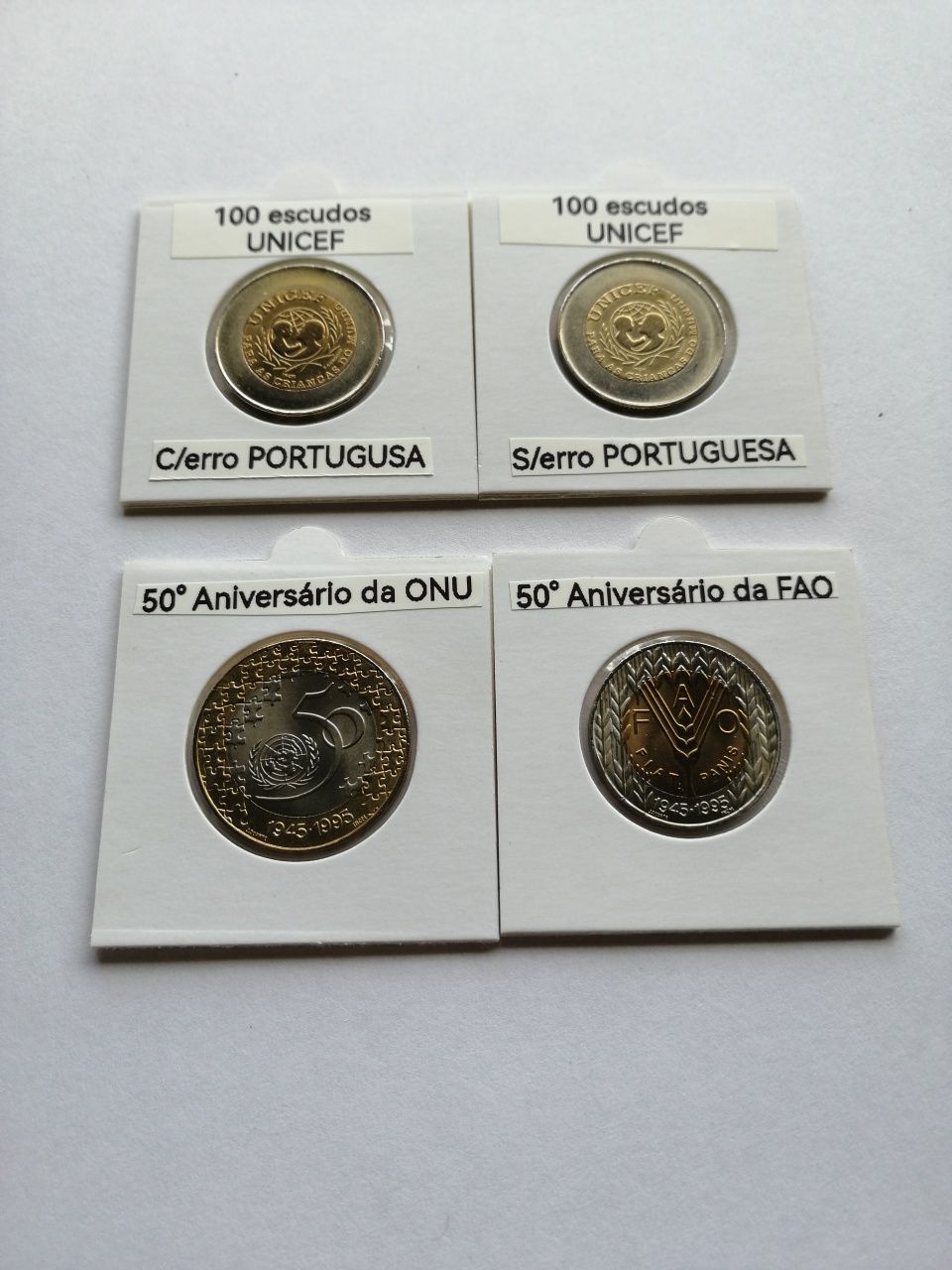 Moedas dos escudos - Bimetalicas