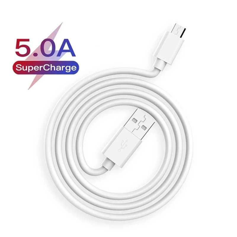 Kabel Ładowania 1m - MicroUSB i USB-A - Super Charge 5A Biały Przewód