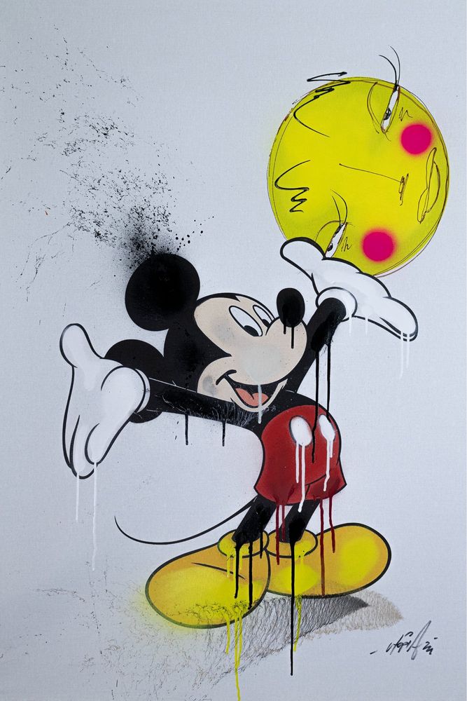 Díptico Mickey e Minnie do artista Utopia