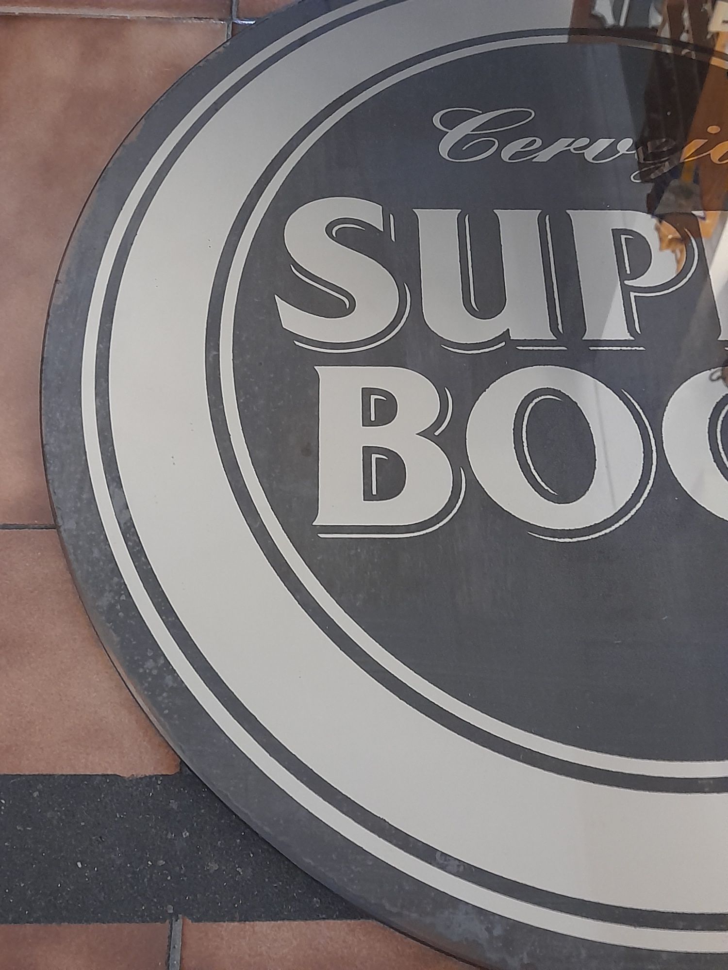 SUPER BOCK espelho - publicidade cerveja - pendurar na parede com uso