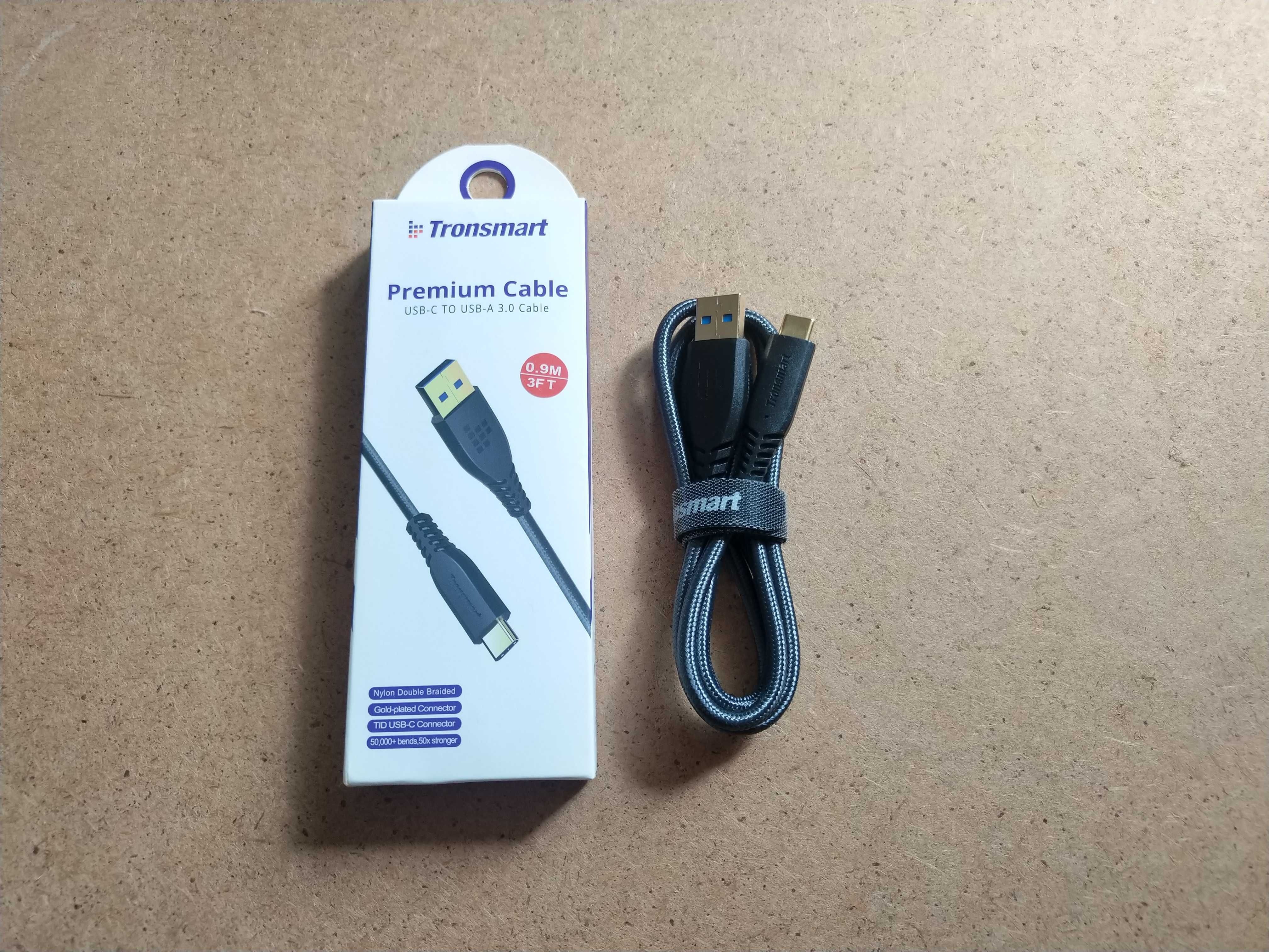 Tronsmart TAC01 прочный премиум USB 3.0 Type-c кабель (3А) (90 см)