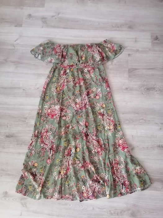 Nowa sukienka hiszpanka maxi w kwiaty 42 wiskoza