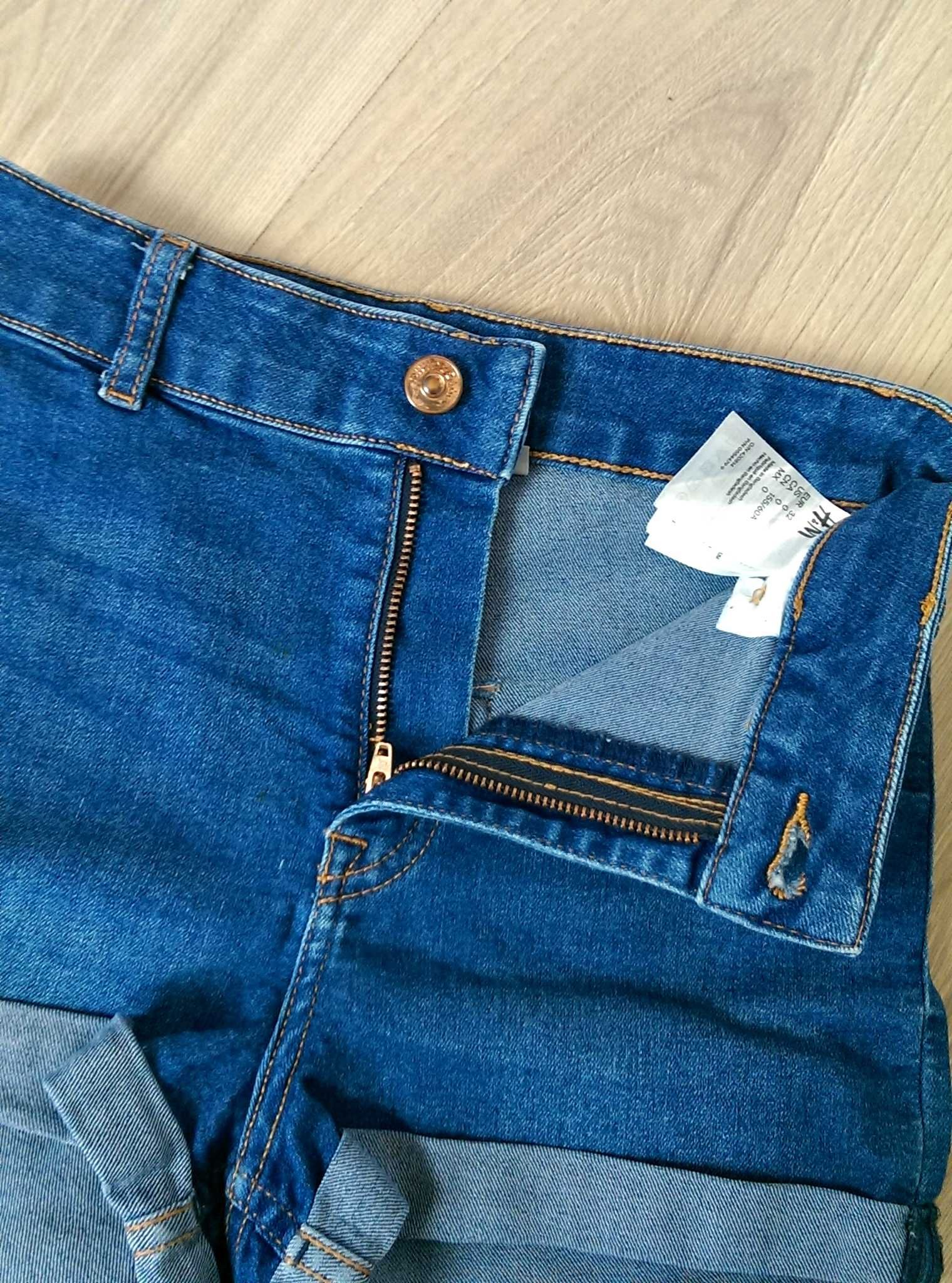 Szorty jeansowe krótkie spodenki dżinsowe niebieskie H&M 32