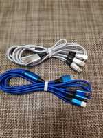 3 в 1 , кабель USB - micro USB, Type C, Lighting