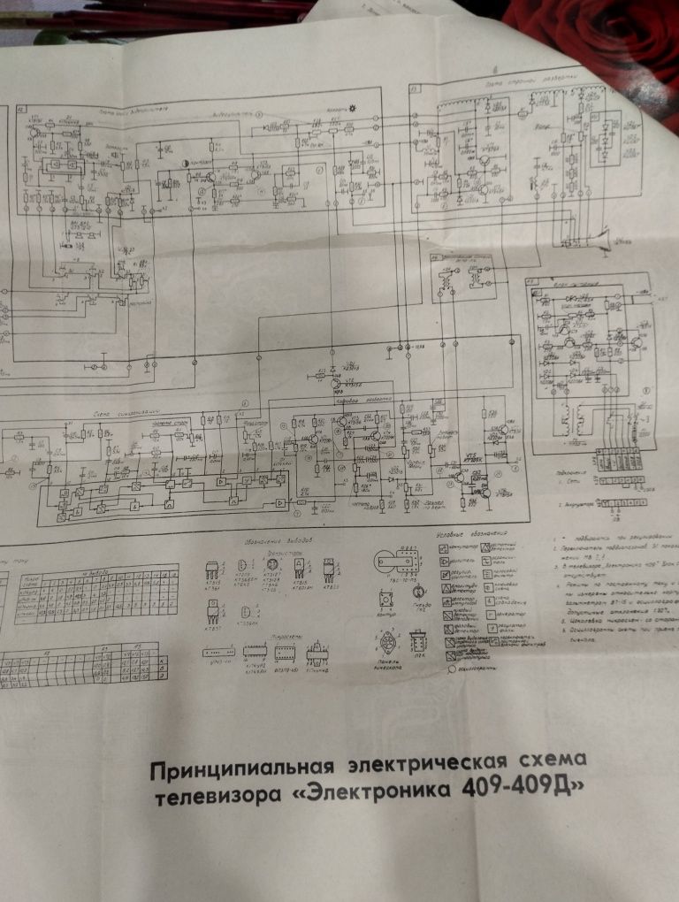 Продам паспорт со схемой от телевизора Электроника 409-409 д