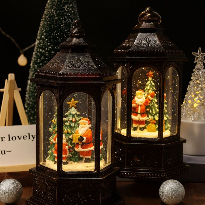 Різдвяний сніжний світильник-декор «Ліхтар» з різдвяними мелодіями,usb