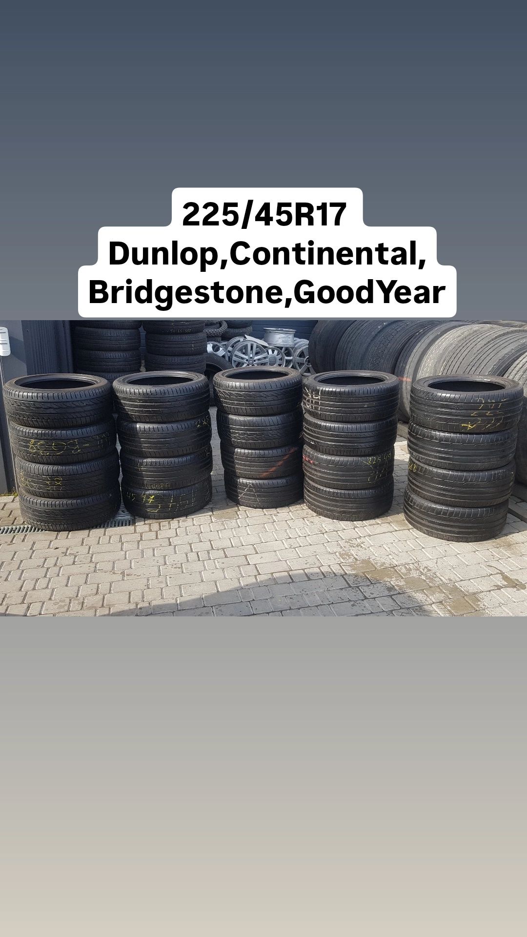 225/45R17Continental,Bridgestone,GoodYear Акція шини склад бу