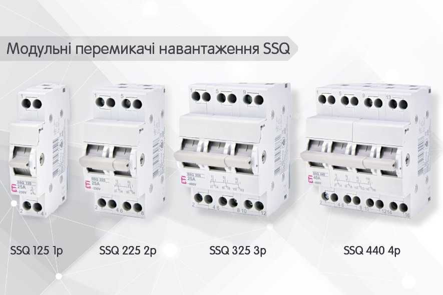 Перемикач навантаження I-0-II SSQ240 I-0-II 40А/230В 2-полюсний, ETI