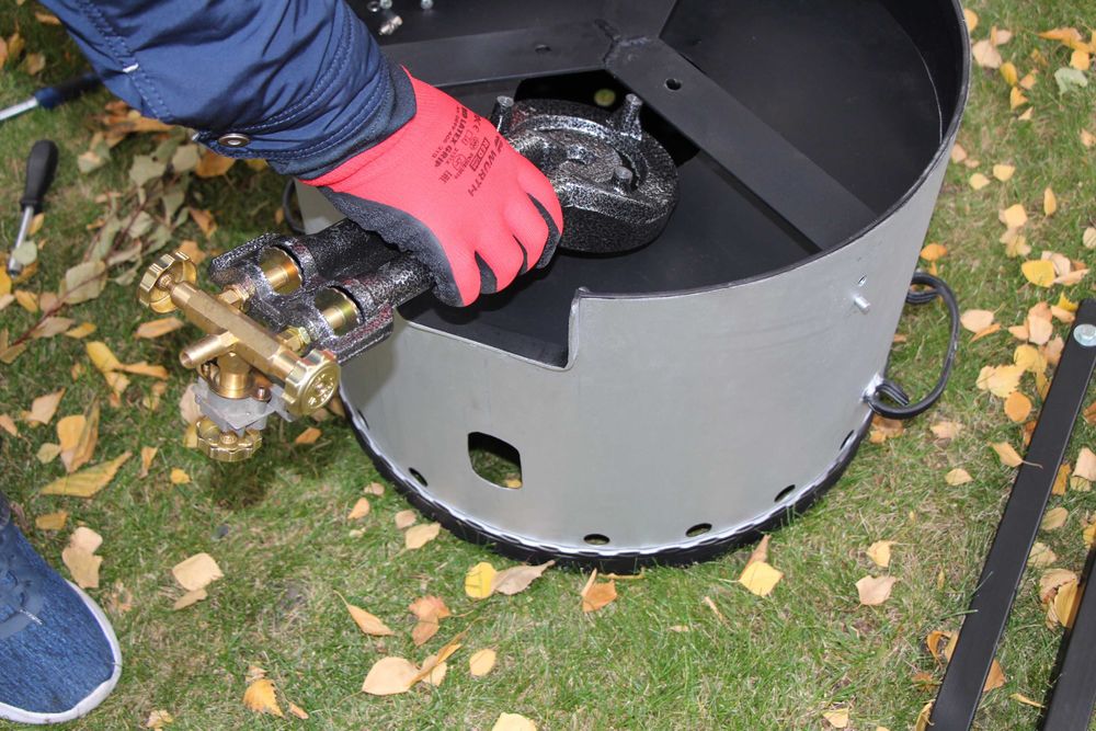 Печка газовая с горелкой 25кВт. 2 контура для казана, вока, жаровни.