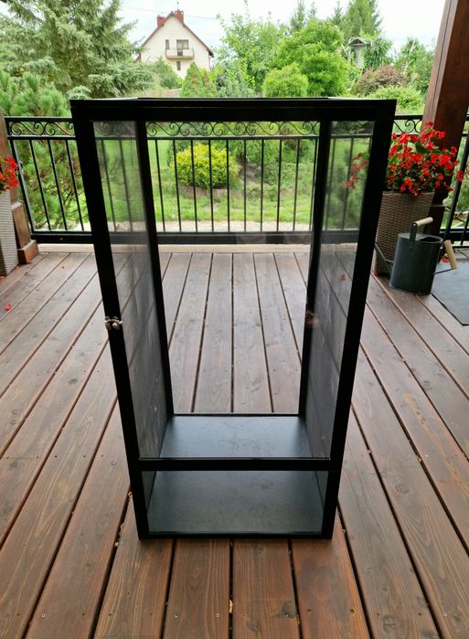 Terrarium siatkowe z akrylem czarne reptile dla gadów płazów 50×50×100