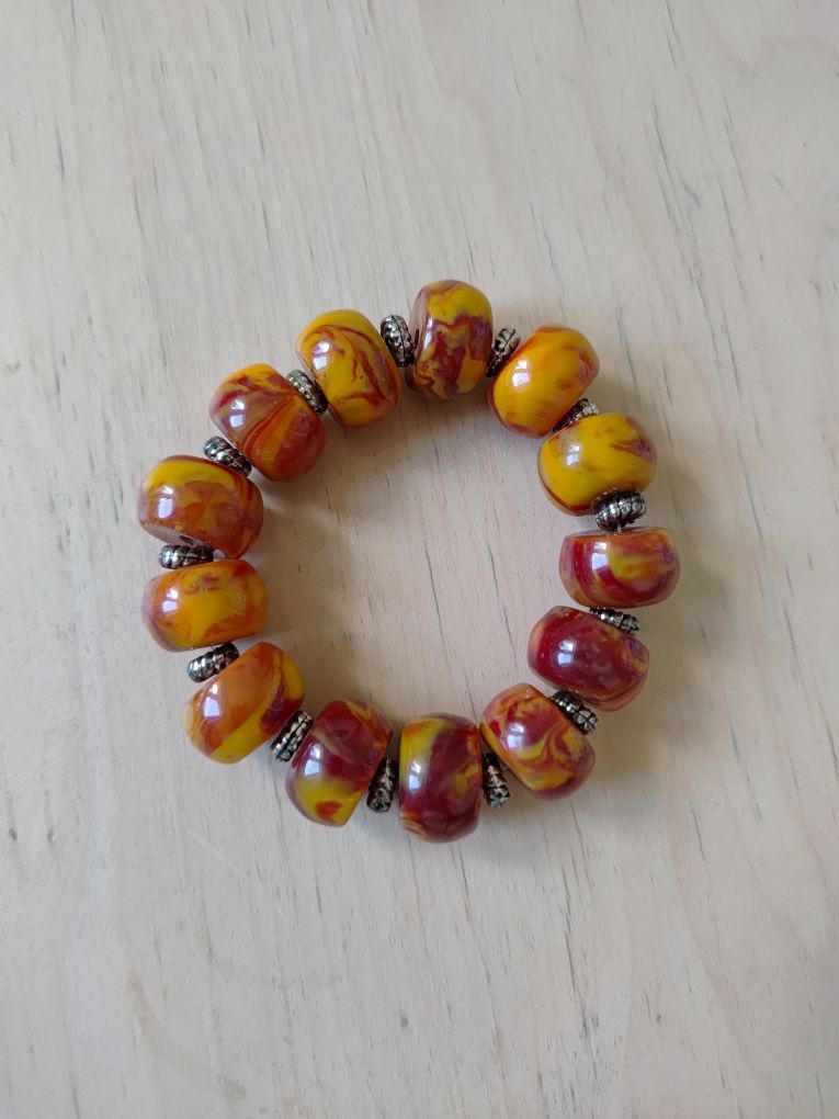 Śliczna bransoletka vintage imitacja kamienia retro bizuteria