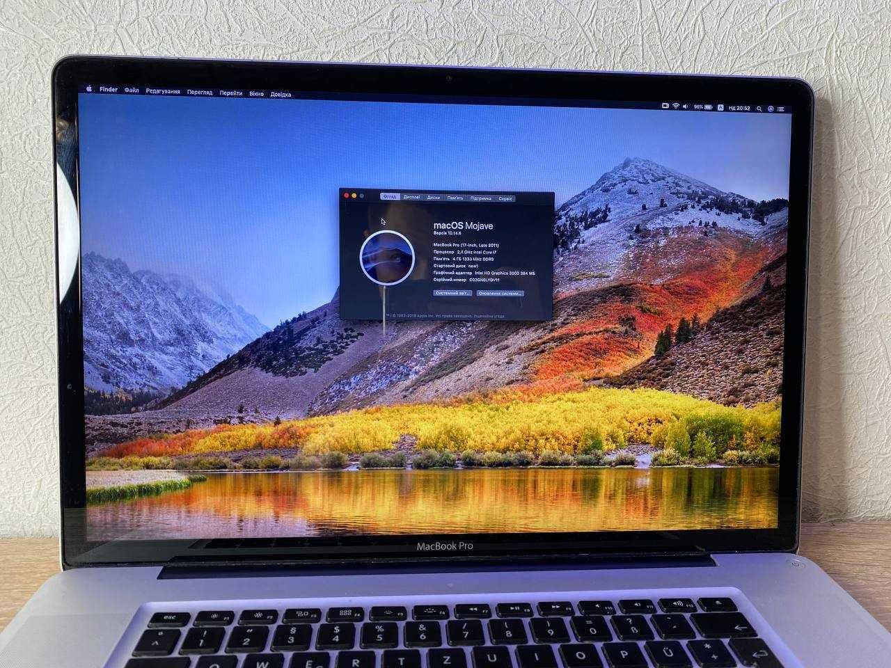 Macbook Pro Late 17 дюймів A1297 Core i7  8 поточний