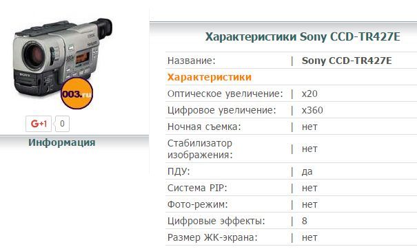 Видеокамера Sony CCD-TR427E