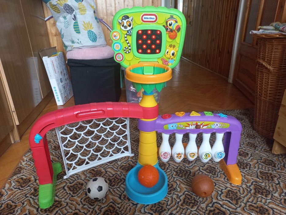 Centrum Sportowe Little Tikes bramka koszykówka kręgle