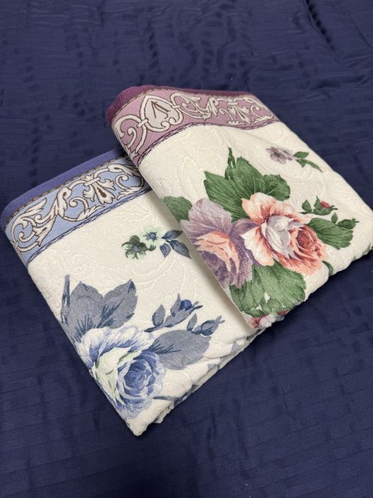 Набор банных махровых полотенец в цветочек ТУРЦИЯ 100% хлопок НОВОЕ