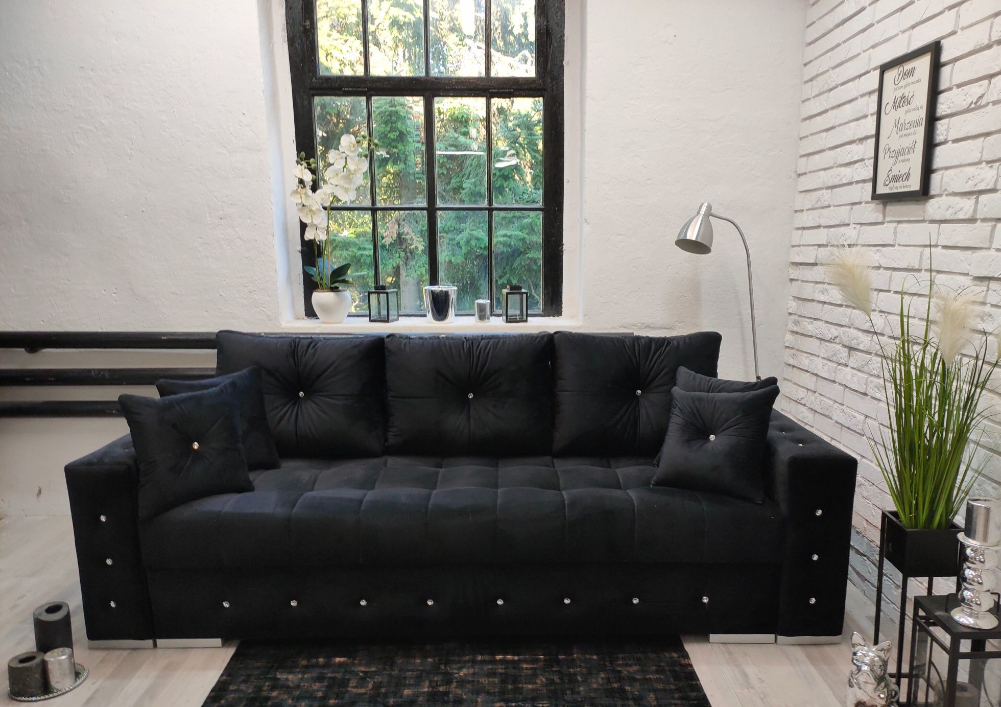 Sofa Samara glamour, sprężyny, welur