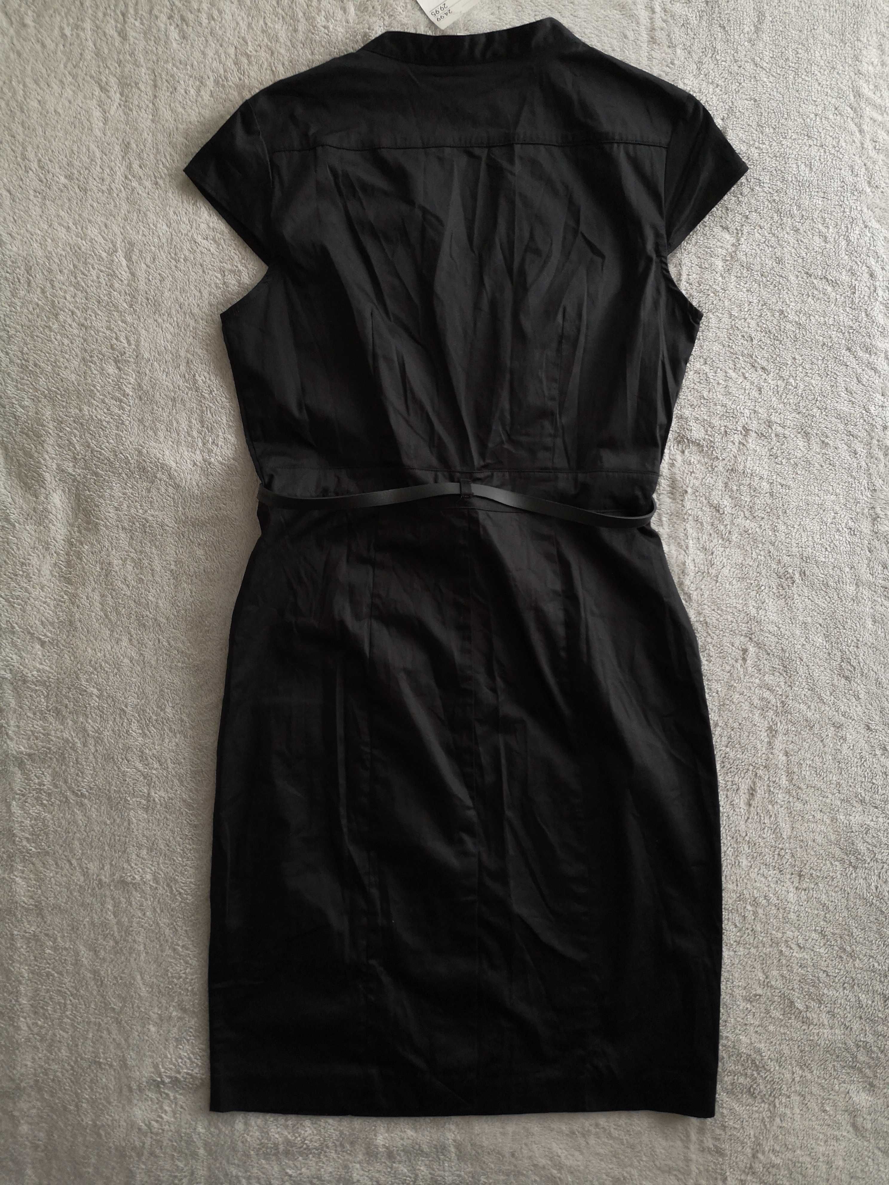 Nowa czarna elegancka zapinana sukienka szmizjerka H&M 38