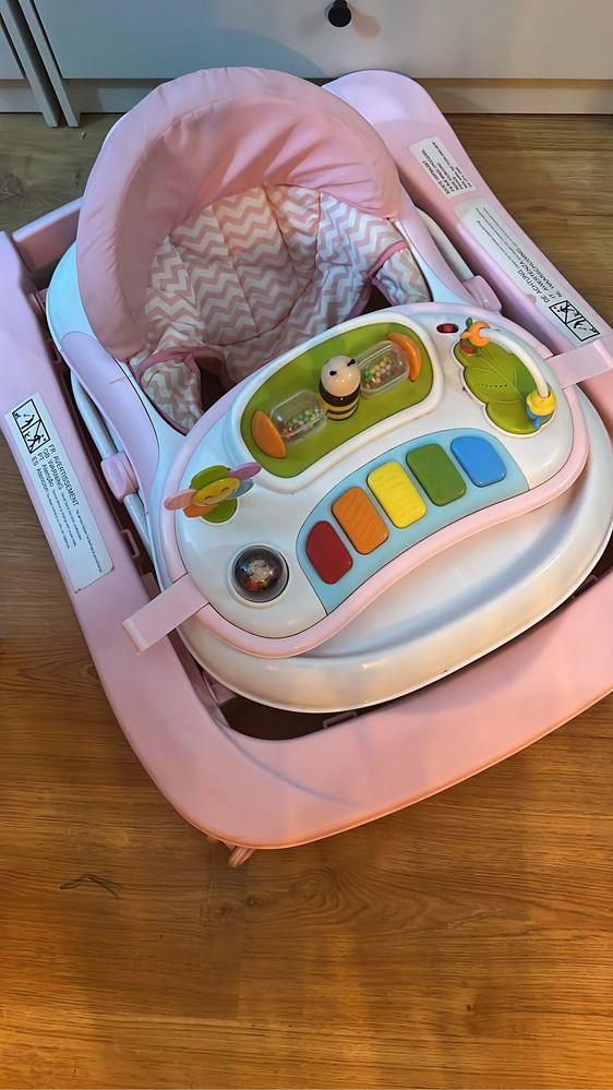 Baby walker - pink with toys