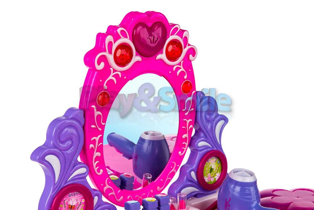 Toaletka z lustrem dla dzieci salon piękności suszarka światła dźwięki