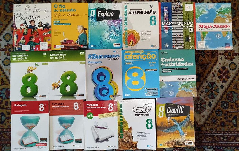 Livros manuais escolares do 8° ano até 15€