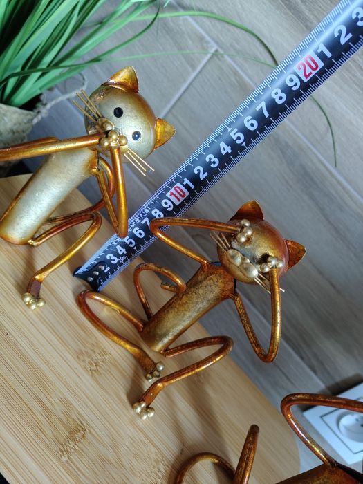 Zestaw 3 szt Kotki metalowe nie widzę nie słyszę nie mówię