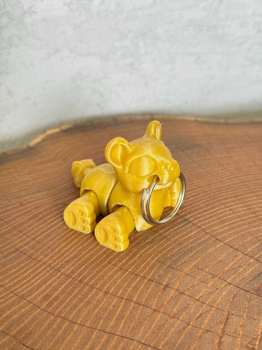 Brelok ruchoma Lwica, druk 3D, dekoracja-mini figurka-zabawka-prezent