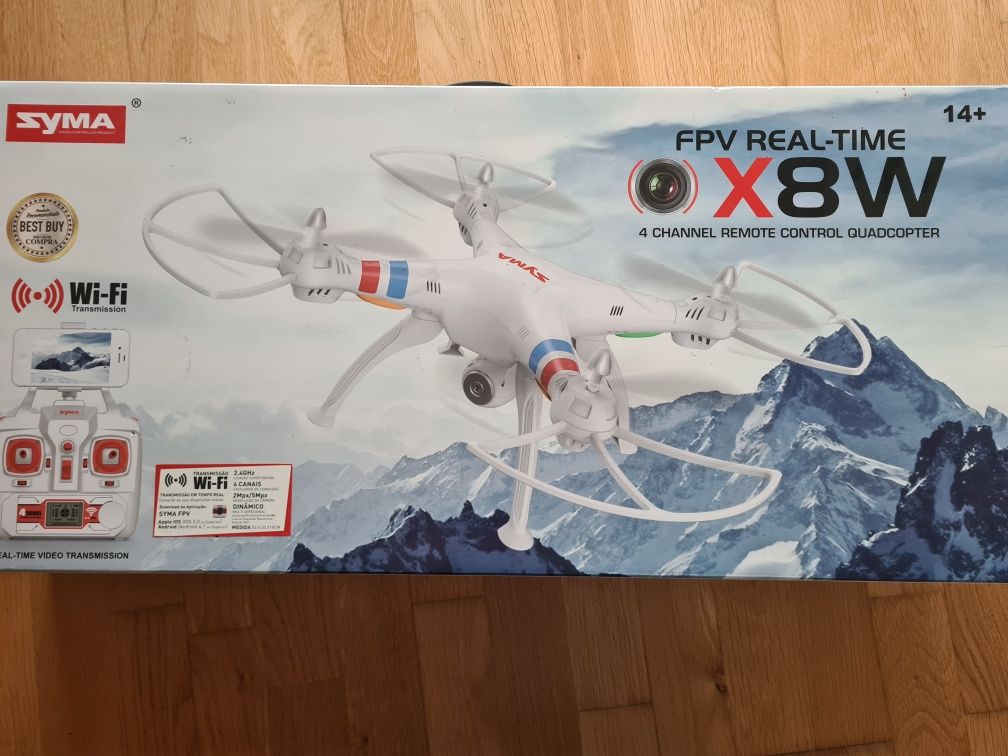 Drone Syma X8W 2.4 Ghz 4CH RC Headless FPV Quadricóptero com Câmara