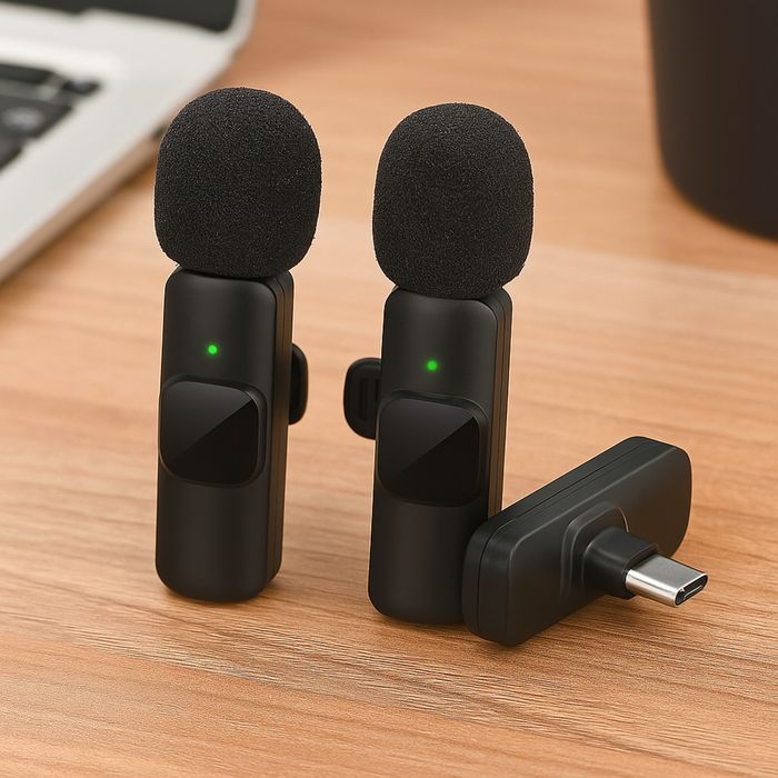 Nowe bezprzewodowe mikrofony krawatowe USB-C – zestaw 2 sztuki