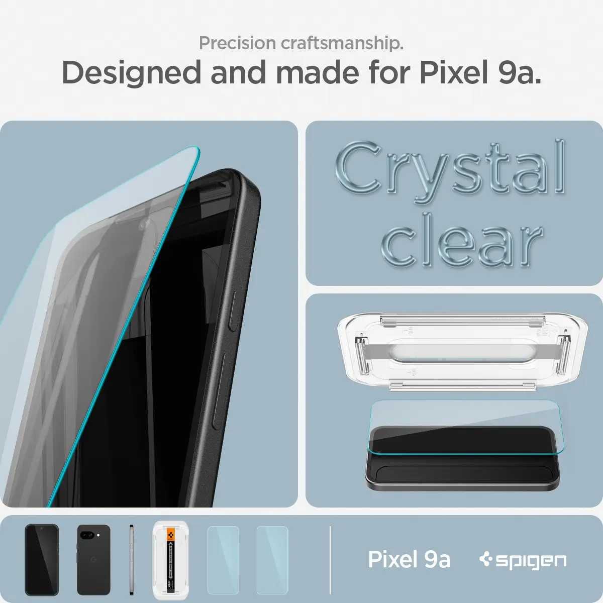 Защитное стекло Spigen Glas.tR EZ FIT 2-Pack для Google Pixel 9a Clear