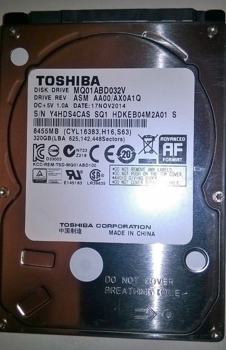 Disco sata de 320 GB para portátil