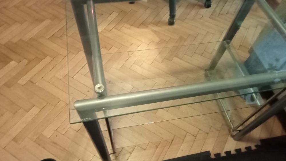 Stolik szklano aluminiowy