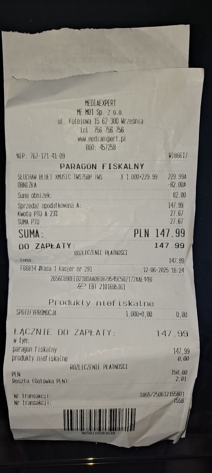Sprzedam sluchawki bezprzewodowe