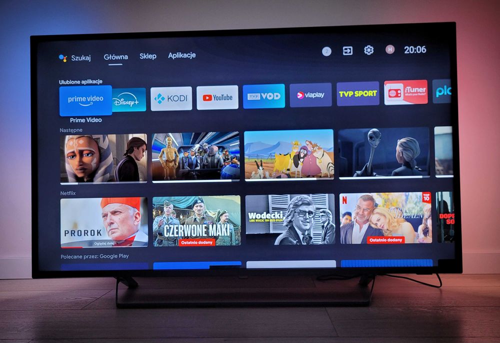 Phillips 55" 4K UHD Android trójstronny ambilight HEVC Netflix Disney