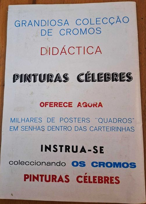 Caderneta de 190 cromos Pinturas Célebres, completa