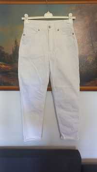 Biale spodnie H&M do kostek, wysoki stan 36