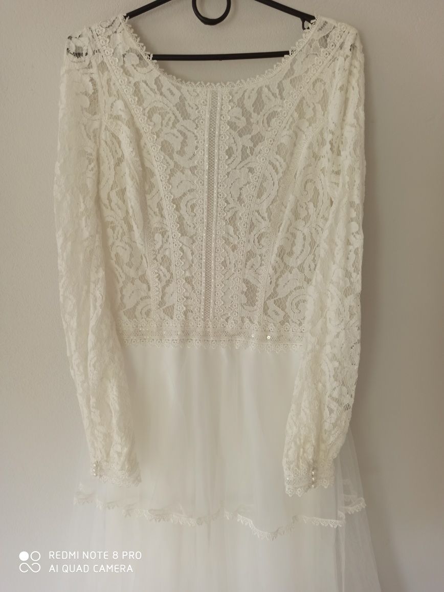 Suknia ślubna w stylu rustykalnym/romantycznym/boho,koronka,kryształki
