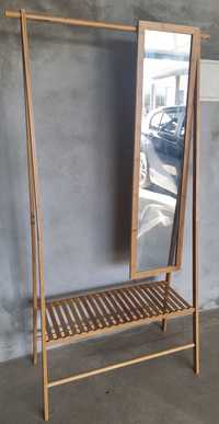 Charriot madeira com espelho e prateleira