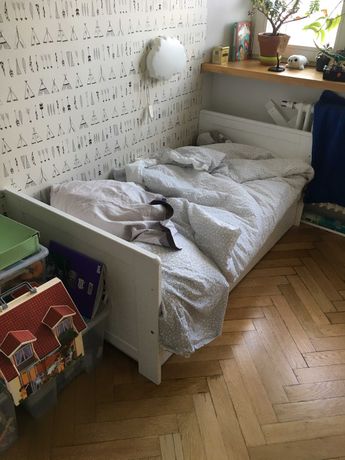 łóżeczko - tapczanik Pinio 160x70 z szufladą i barierką