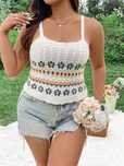 Top Dzianinowy Na Ramiączkach W Kwiaty Casual Shein Xxl 44