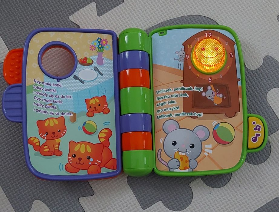 Vtech, grająca, interaktywna książeczka, rymowanki