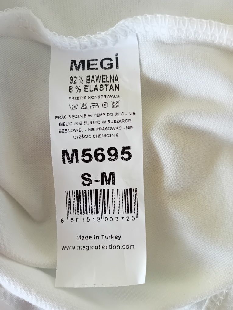Turecka biała bluzka na 3/4 rękaw Megi.