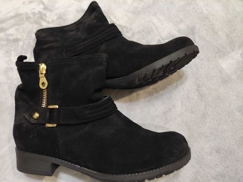 жіночі шкіряні демісез ботинки напівчоботи на низькій ході р.41/27см