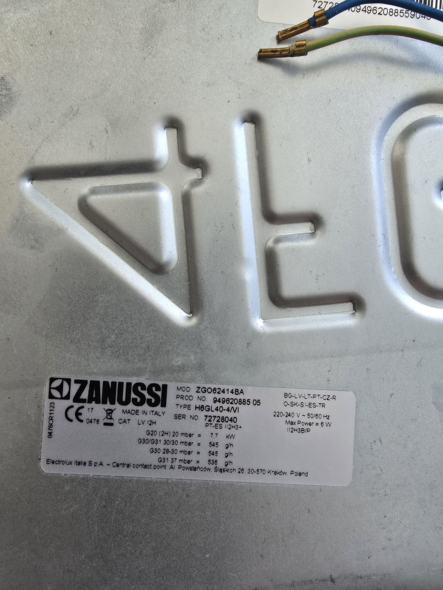 Placa Zanussi gás 4 bocas com 4 isqueiros eléctricos